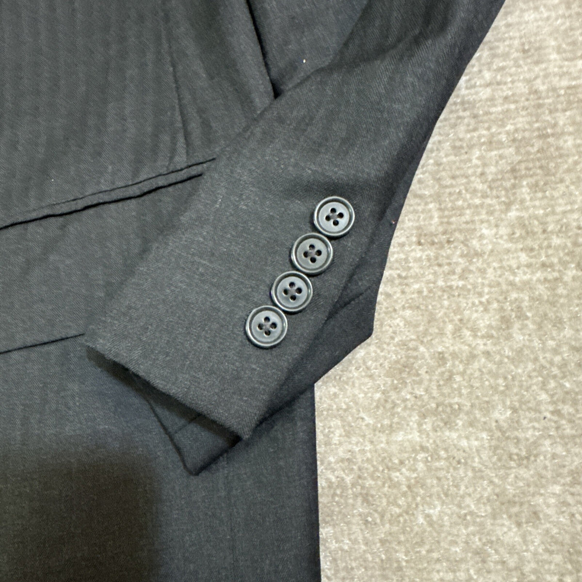 Chaps Ralph Lauren Men Blazer 42L Black Wool Blend Stripe