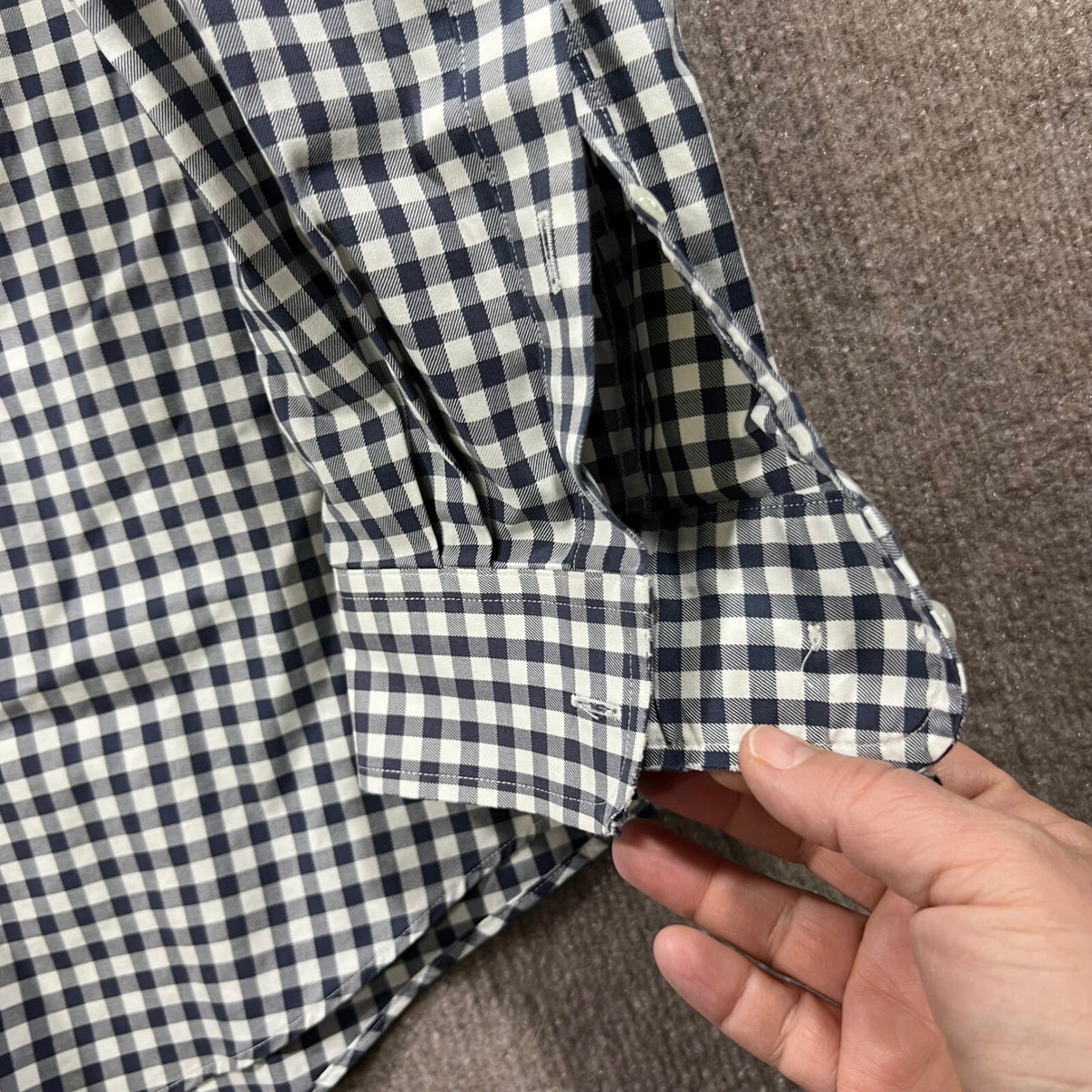 Duluth Trading Co Mens XLT Gingham Check Long Sleeve Button Down Shirt Cotton