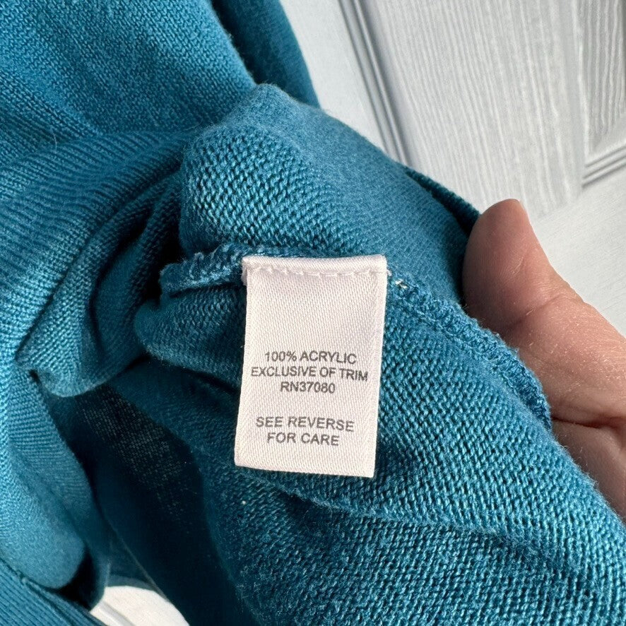 CATO Woman 26/28 Sweater with Embellished Neckline and Attached Tie Front Jacket