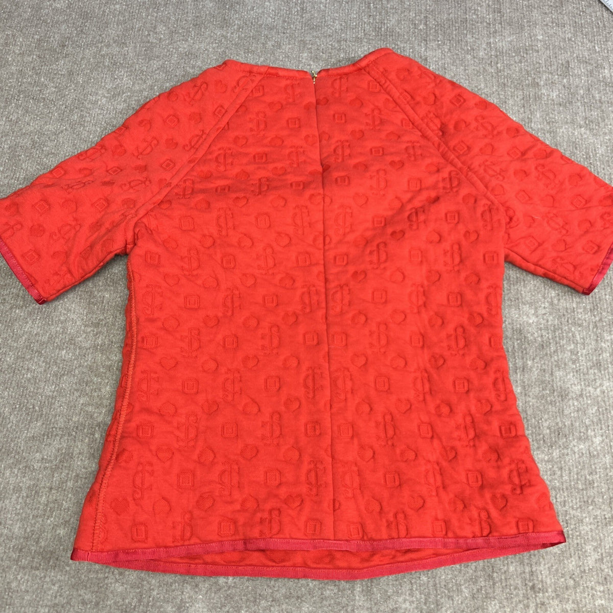 Juicy Couture Tomato Short Sleeve Pullover Top Small Textured Y2K Style
