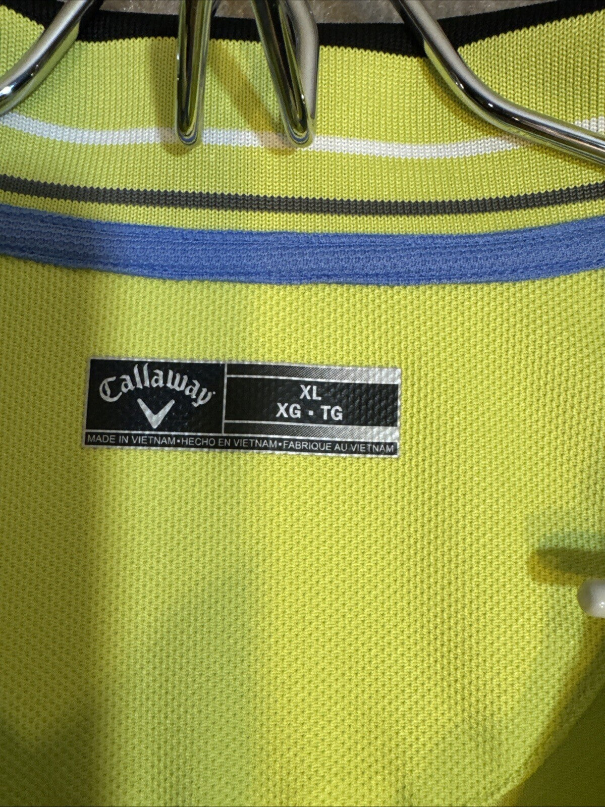Callaway Golf Shirt XL Bright Yellow Green Performance Mens Polo