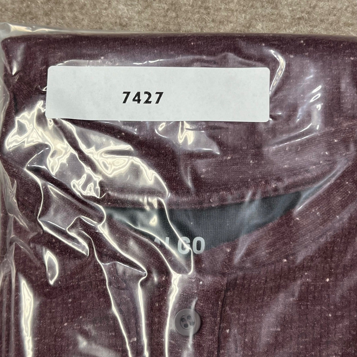 01.ALGO Performance Henley Shirt Long Sleeve Quick Dry Moisture Wicking Maroon L