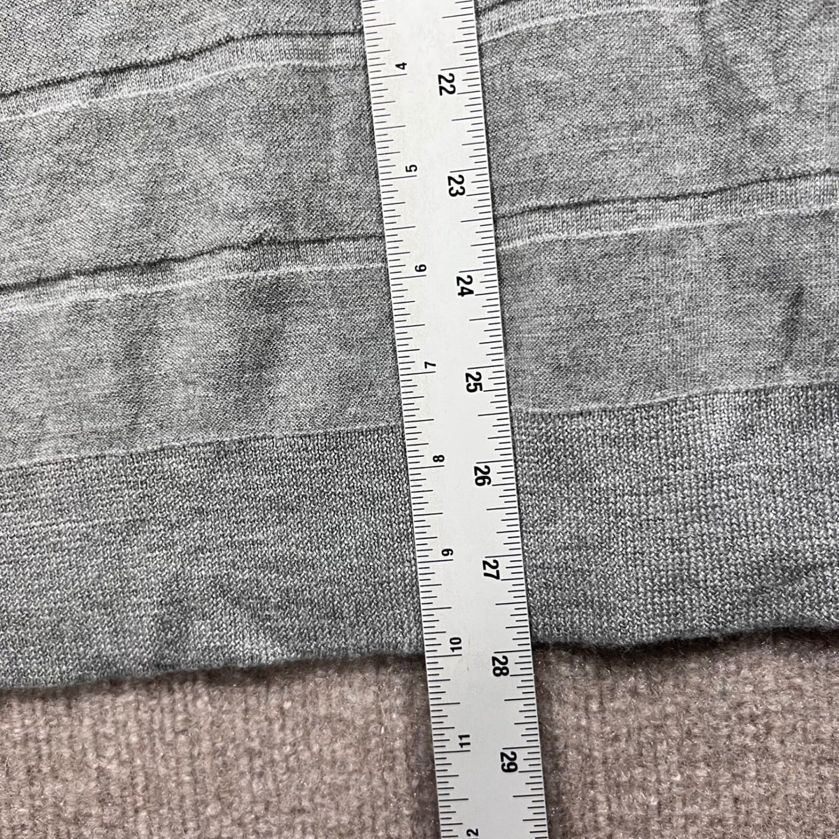 Neiman Marcus Mens Cashmere Silk Gray Stripe Crewneck Sweater Size M