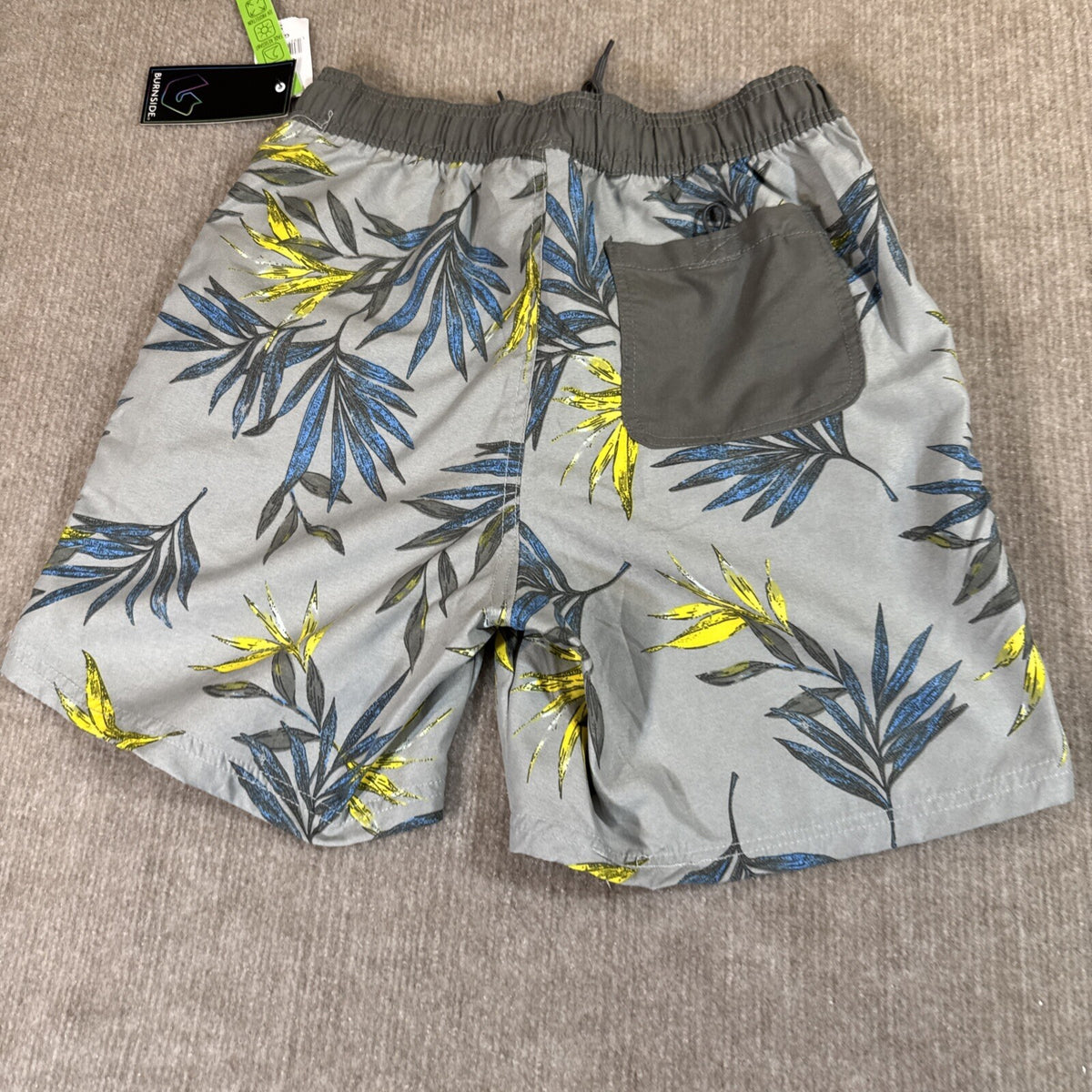 Burnside Men Board Shorts Sm Quick Dry UV Gray Tropical