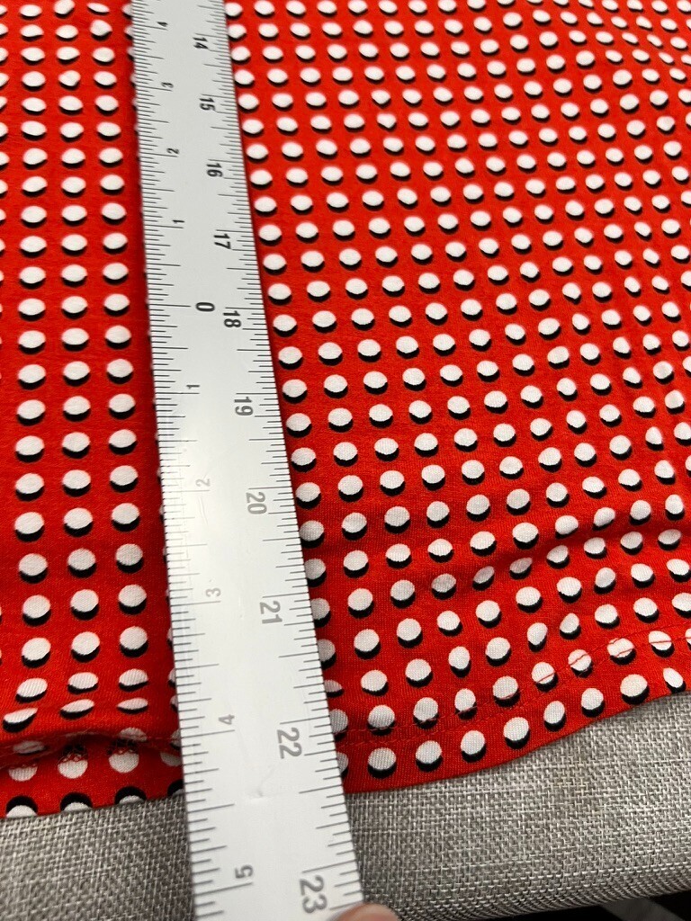 Bobeau Women's Top Lg Red Polka Dot Sleeveless Crossover