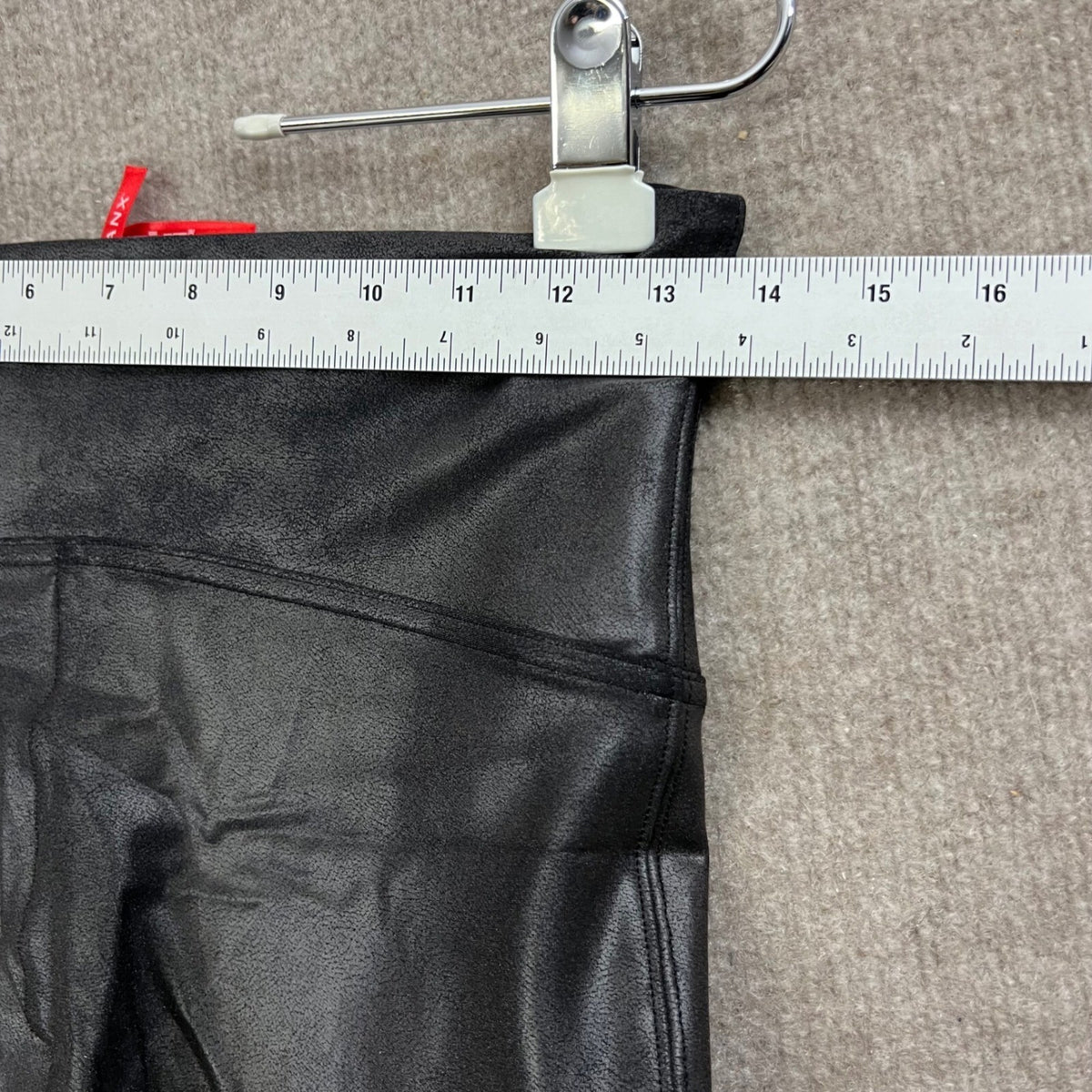SPANX Faux Leather Leggings High Waisted Black Womens Size L G