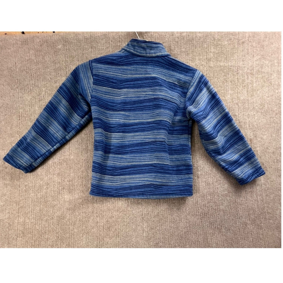 Eddie Bauer Kids Fleece Jacket Full Zip Blue Striped XS (5/6) Outdoor