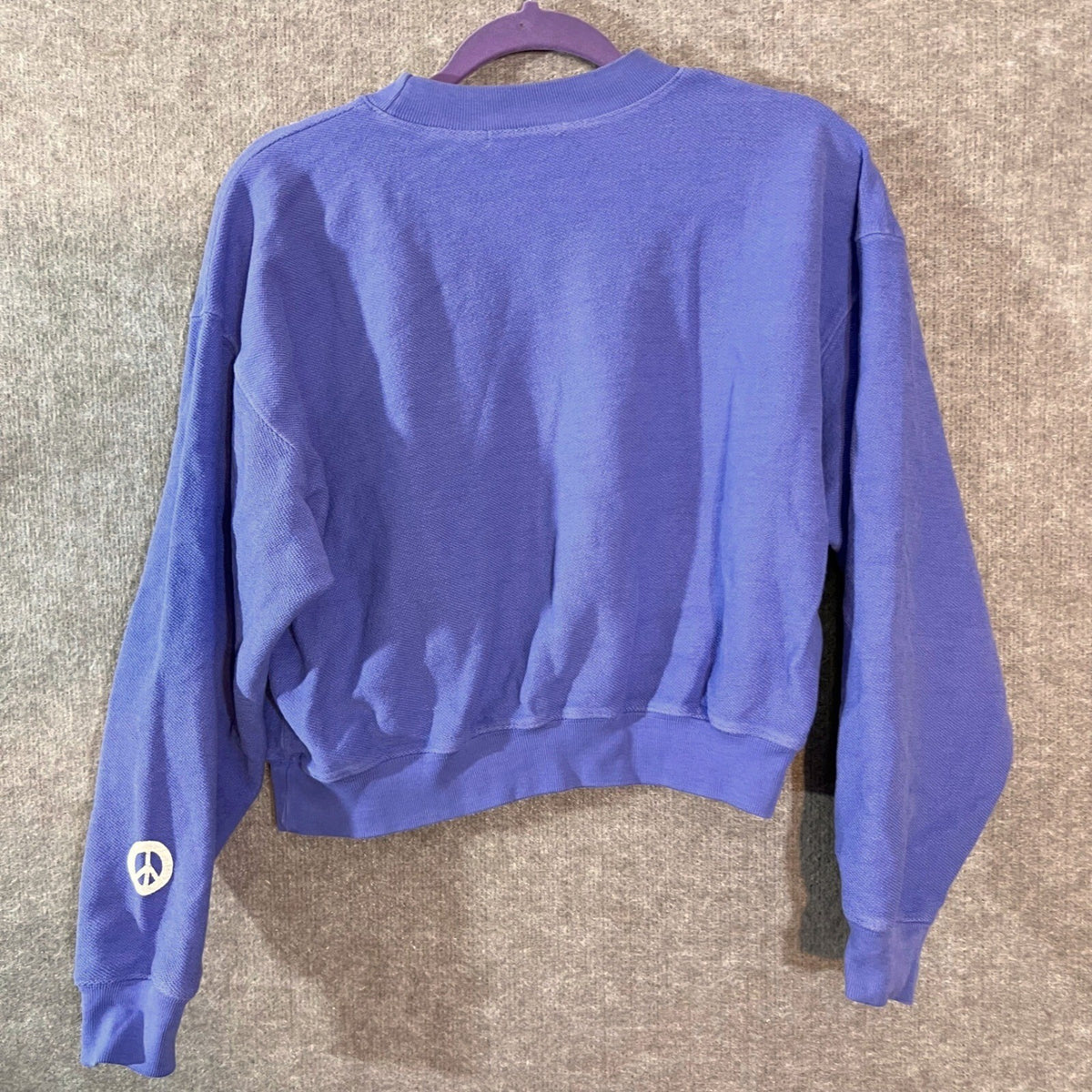 Madhappy Sweatshirt Womens Small Lavender Peace Sign Graphic Pullover Streetwear