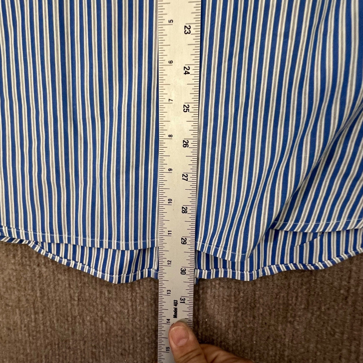 CHAPS Mens XL Button Down Shirt Long Sleeve Blue White Striped Easy Care