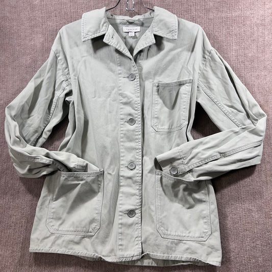 TOPSHOP Utility Chore Jacket Button Front Long Sleeve Casual Oversize Womens XS
