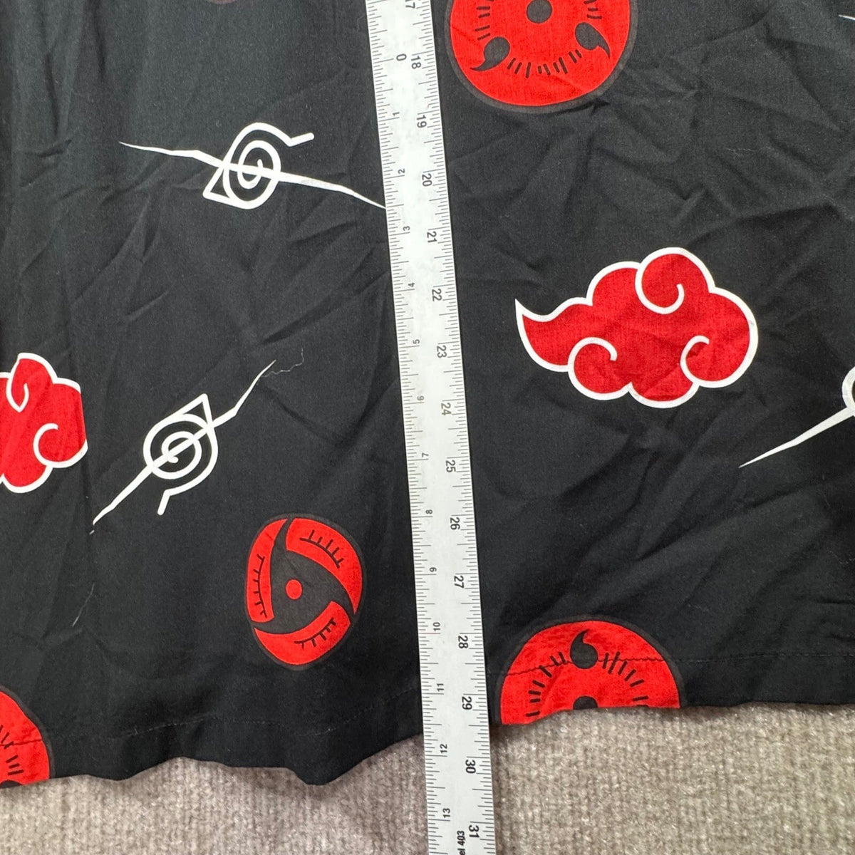 Naruto Shippuden Collection Rayon Button Up Shirt XL Akatsuki Clouds Sharingan