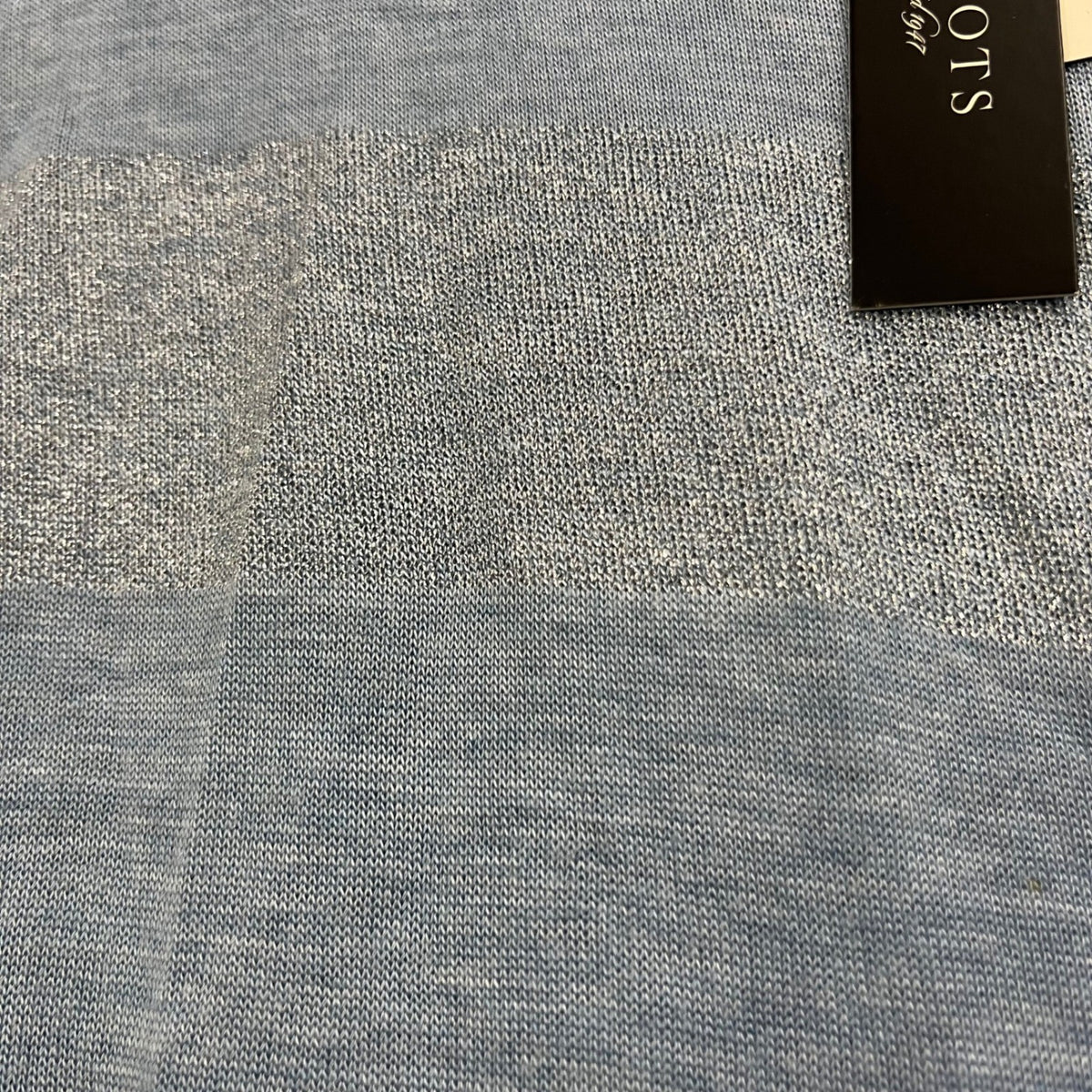 NWT Talbots Women's 3X Blue Silver Striped Long Sleeve Knit Top Metallic Sparkle