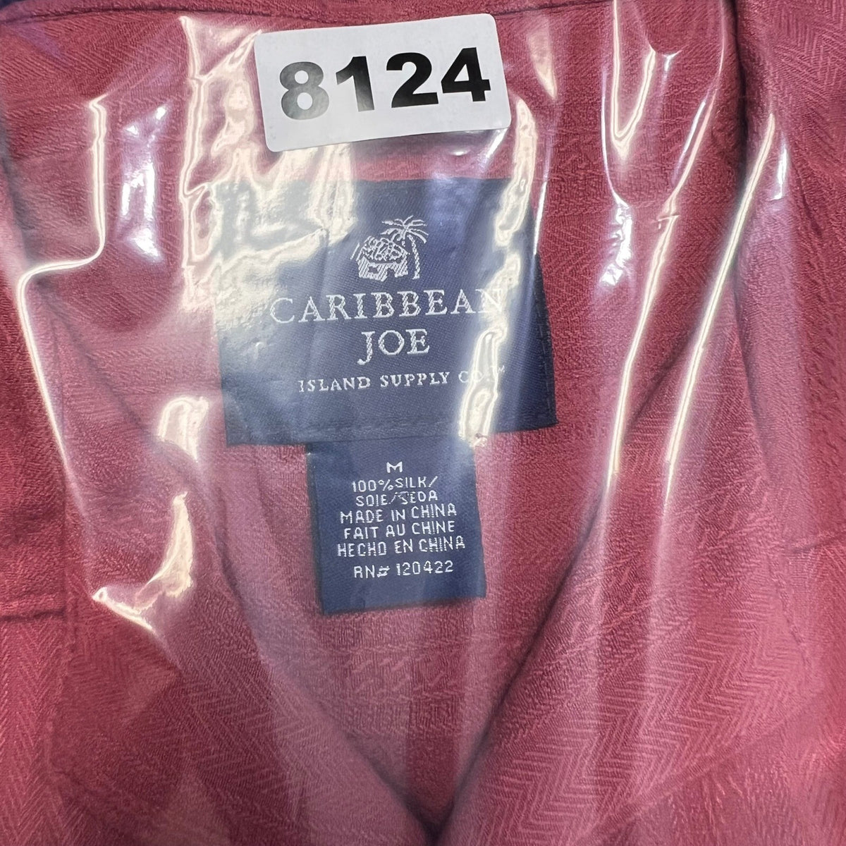 Caribbean Joe Mens Silk Short Sleeve Button Up Camp Aloha Shirt Coral M