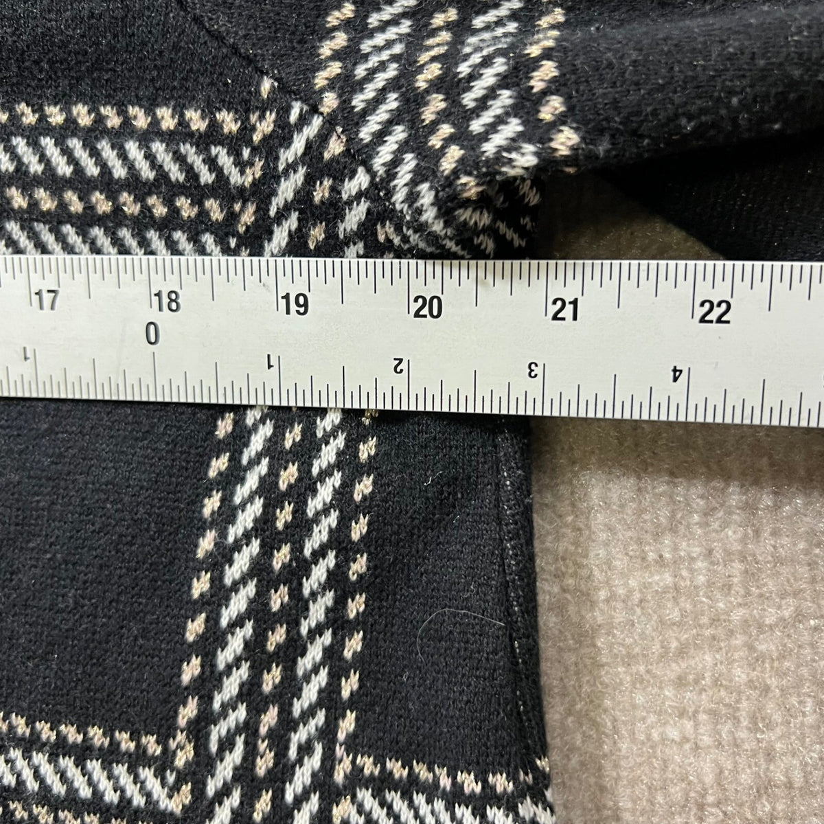 Charter Club Black Gold Silver Plaid Knit Sweater Women's Plus Size 2X