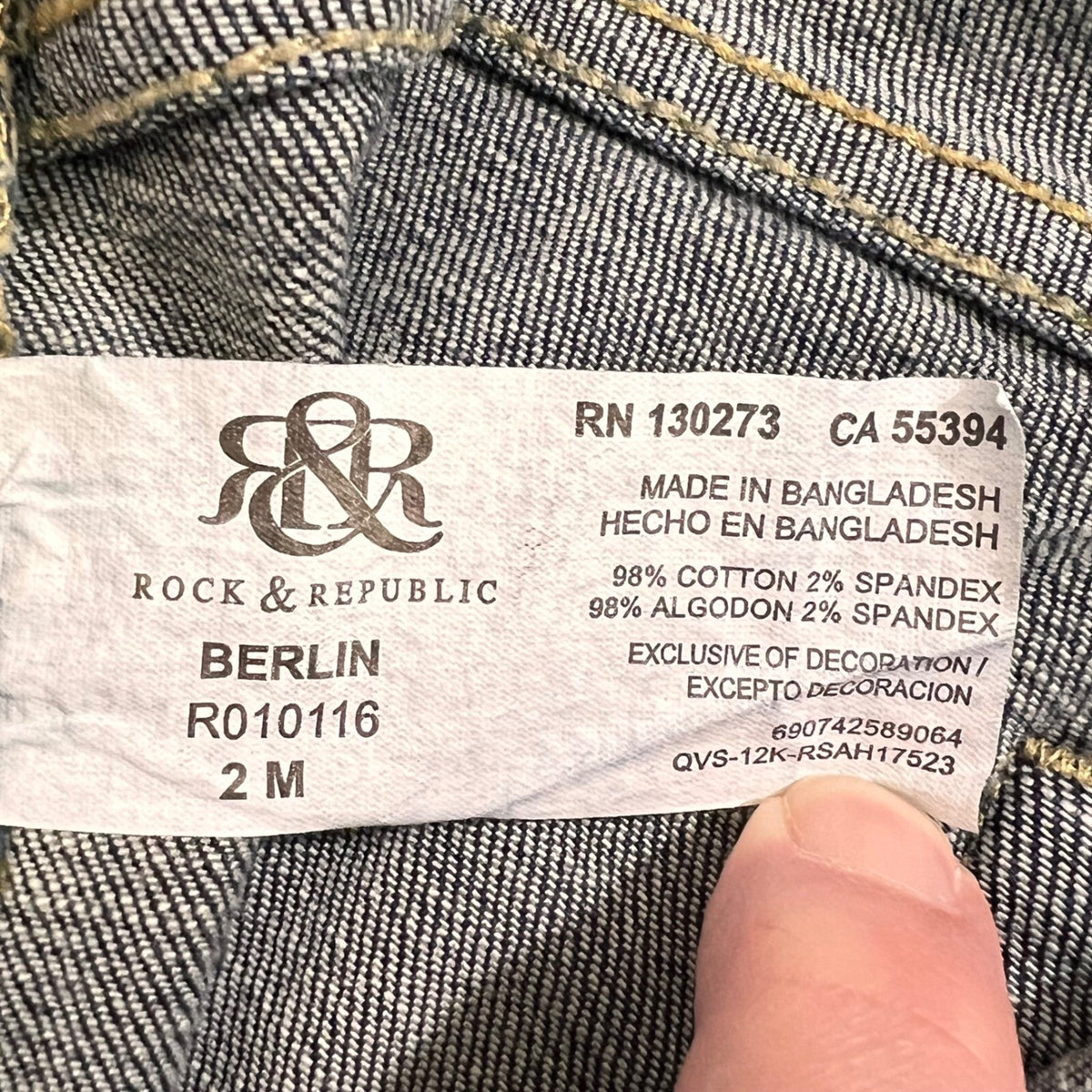Rock Republic Jeans Womens 26 Skinny Blue Denim Embroidered Y2K Indie Sleaze