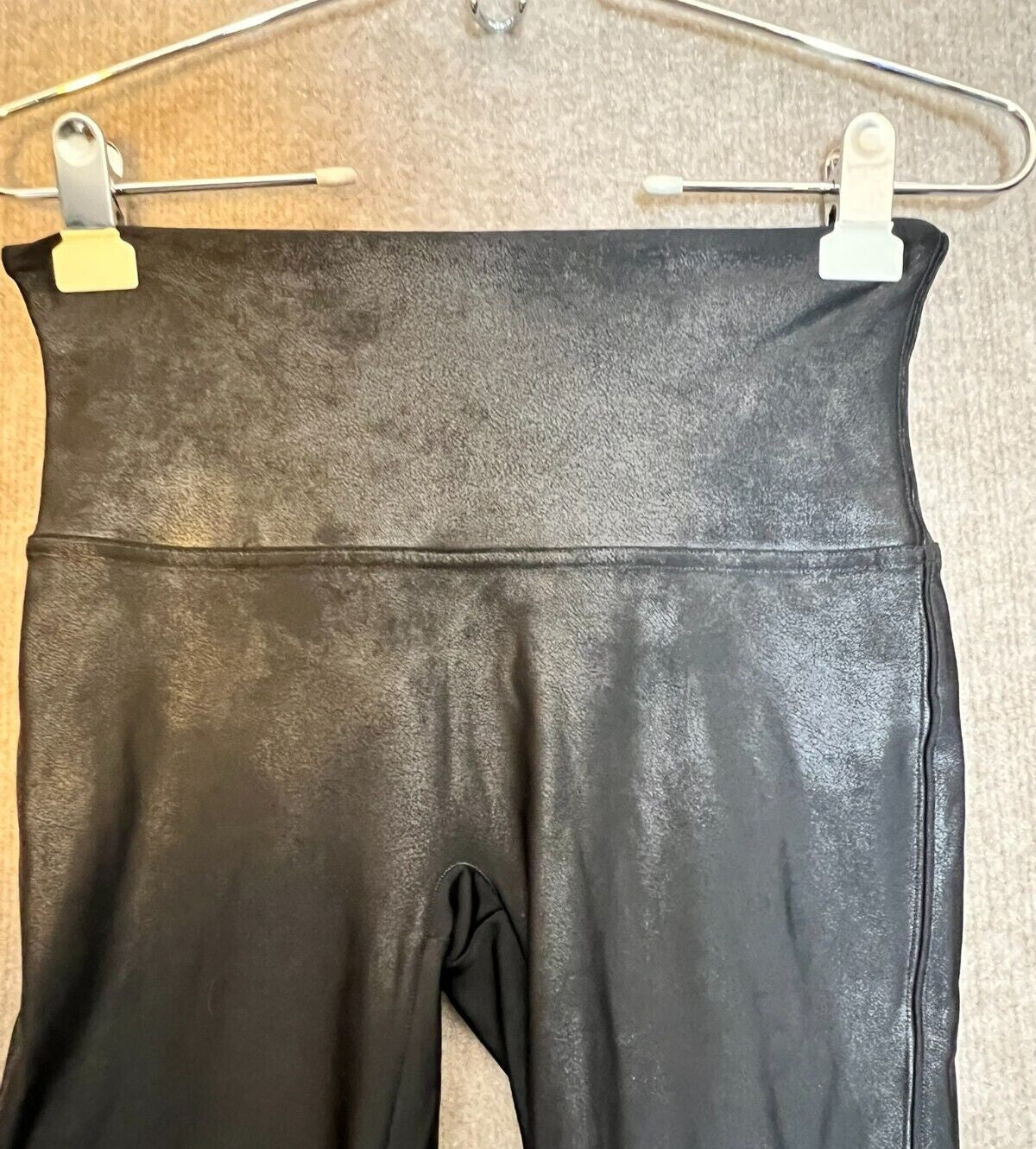 Spanx Lg Leather Look Control Shaper Leggings - Fade spot