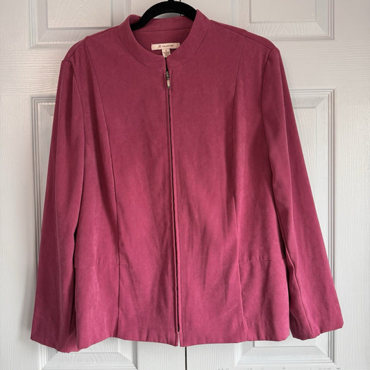 JM Collection Women's Size 16 Zip Blazer | Pink | Career Separate Capsule Ready