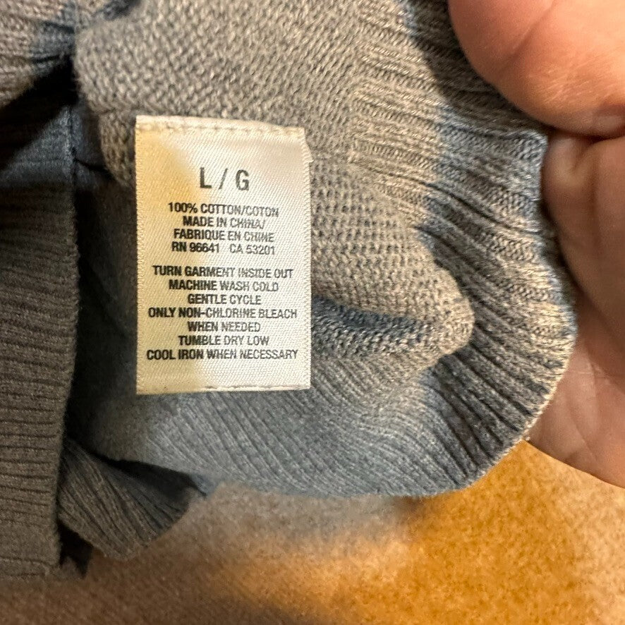 Aeropostale Men's Lg Gray Crew Neck Sweater Preppy Soft Neutral Grandpa