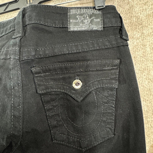 True Religion Disco Billy Jeans Womens 28 Black Bootcut Low Rise Y2K Grunge