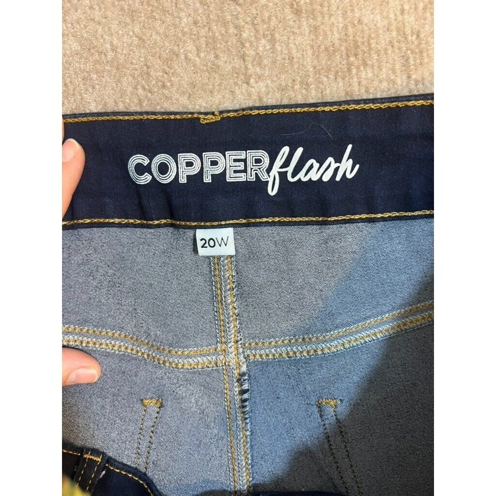 Copper Flash Jeans Womens 20W Plus Dark Wash Bootcut Stretch Denim