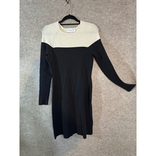Derek Lam IOC Crosby Athleta Dress Womens Small Black White Colorblock Knit Mini