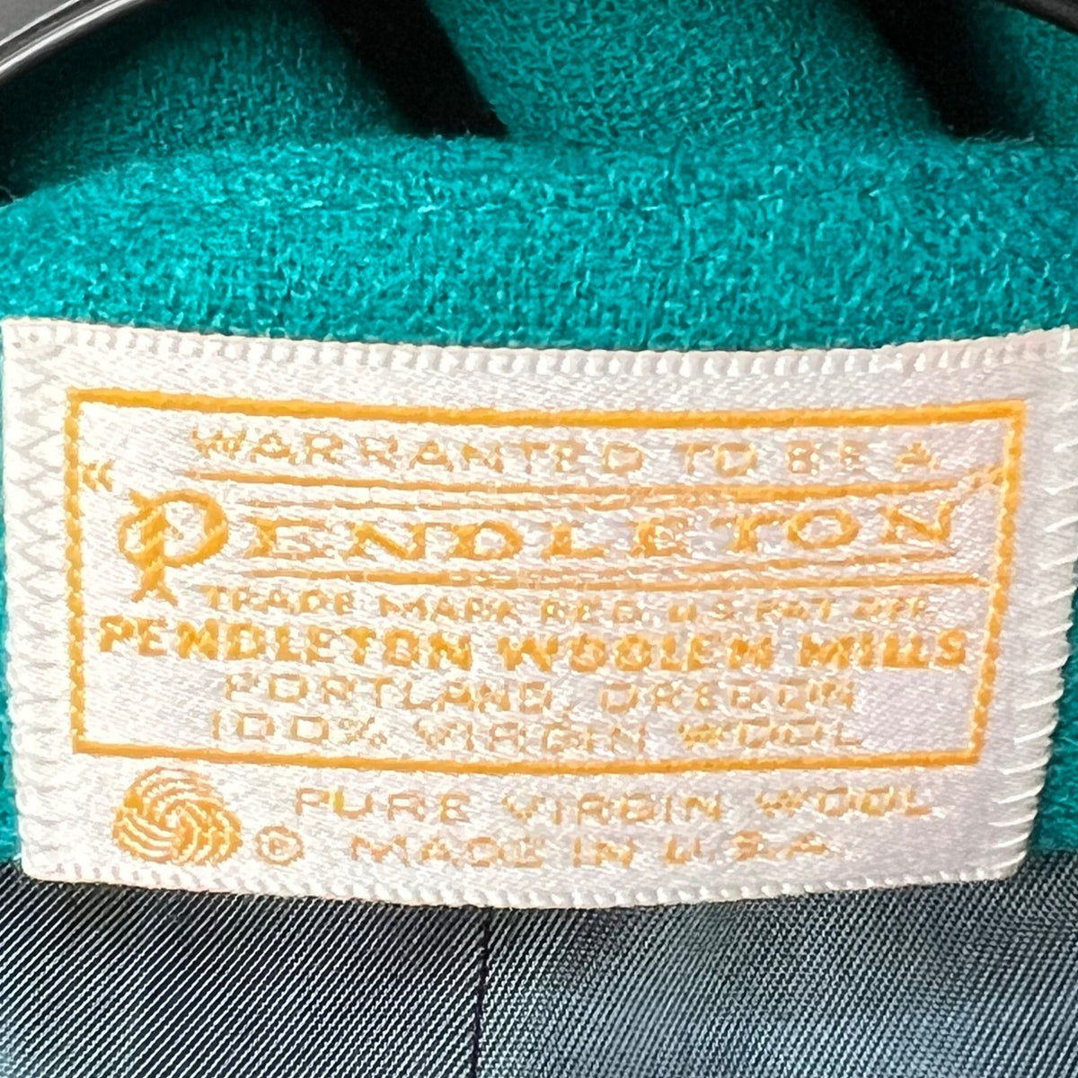 Pendleton Wool Suit Set Teal Green Skirt and Blazer Vintage Made in USA
