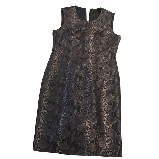 Louben Sheath Dress Snake Print Metallic Sleeveless Business Career Size 10