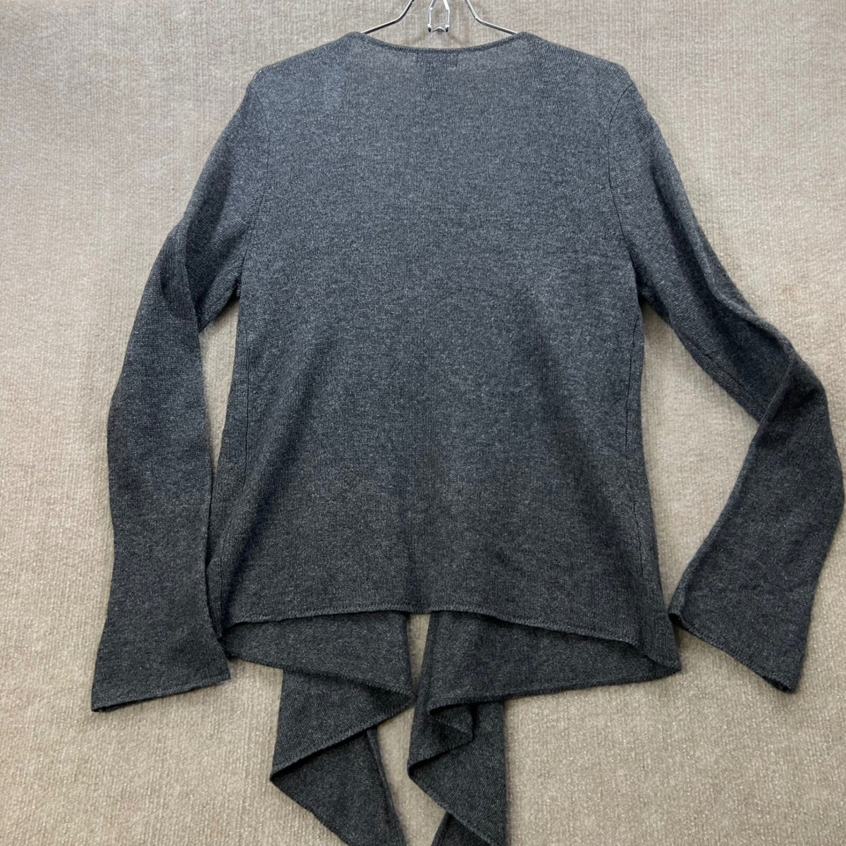 Philosophy Dane Lewis Gray 100% Cashmere Open Front Cardigan Sweater Women Lg