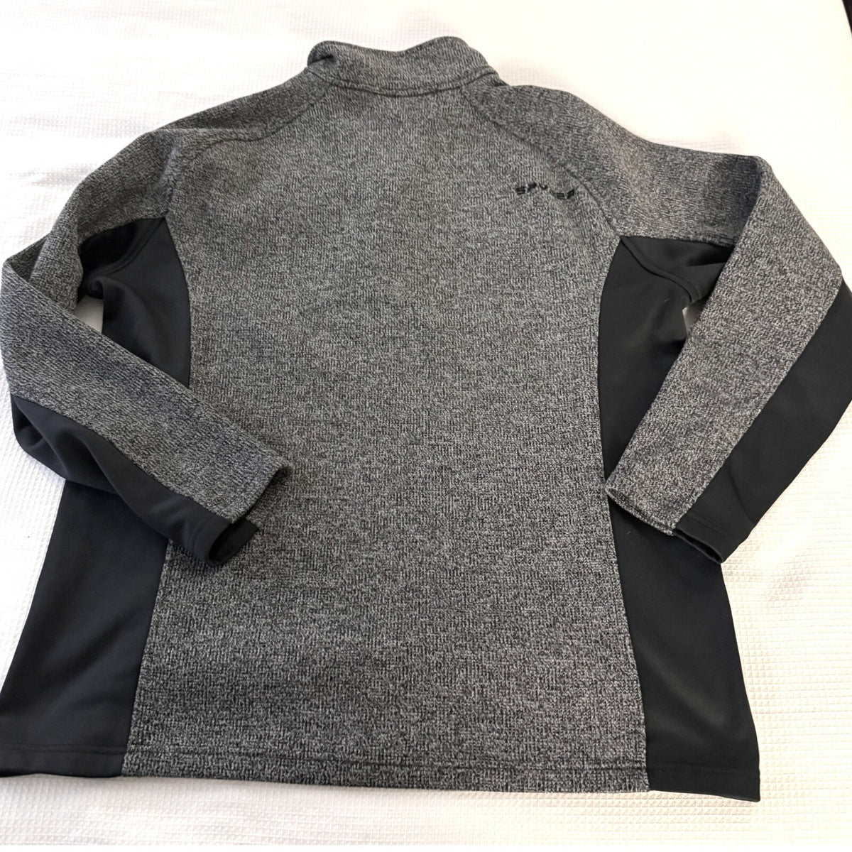 Spyder Men's Gray Black 1/4 Zip Fleece Sweater Pullover Jacket Size XL Outdoor