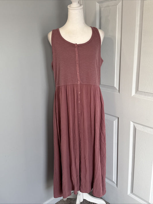 Frye Tank Dress Women L Button Front Empire A-Line country Western Prairie Boho