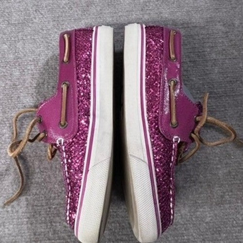 Sperry Top-Sider Sz 7 Boat Shoes Glitter Pink Sparkle Casual Slip On Women's