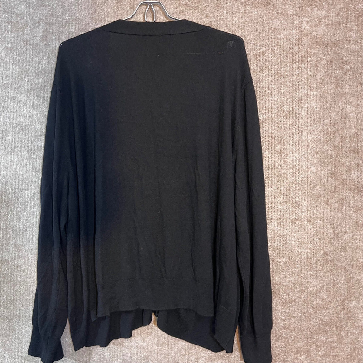 Ellos Cardigan Sweater Womens 2X Black V-Neck Button Front Plus Size Minimalist