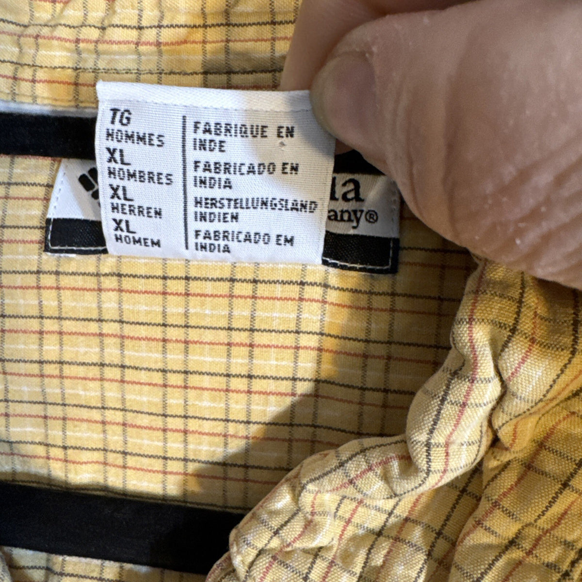 Columbia Men's Size XL Butter Yellow Plaid Short Sleeve Button Up Check Shirt