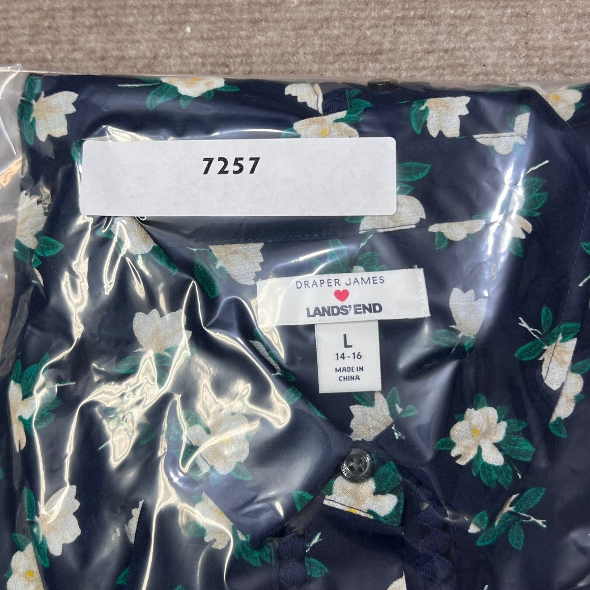 Draper James Lands' End Floral Print Button Front Shirt Dress