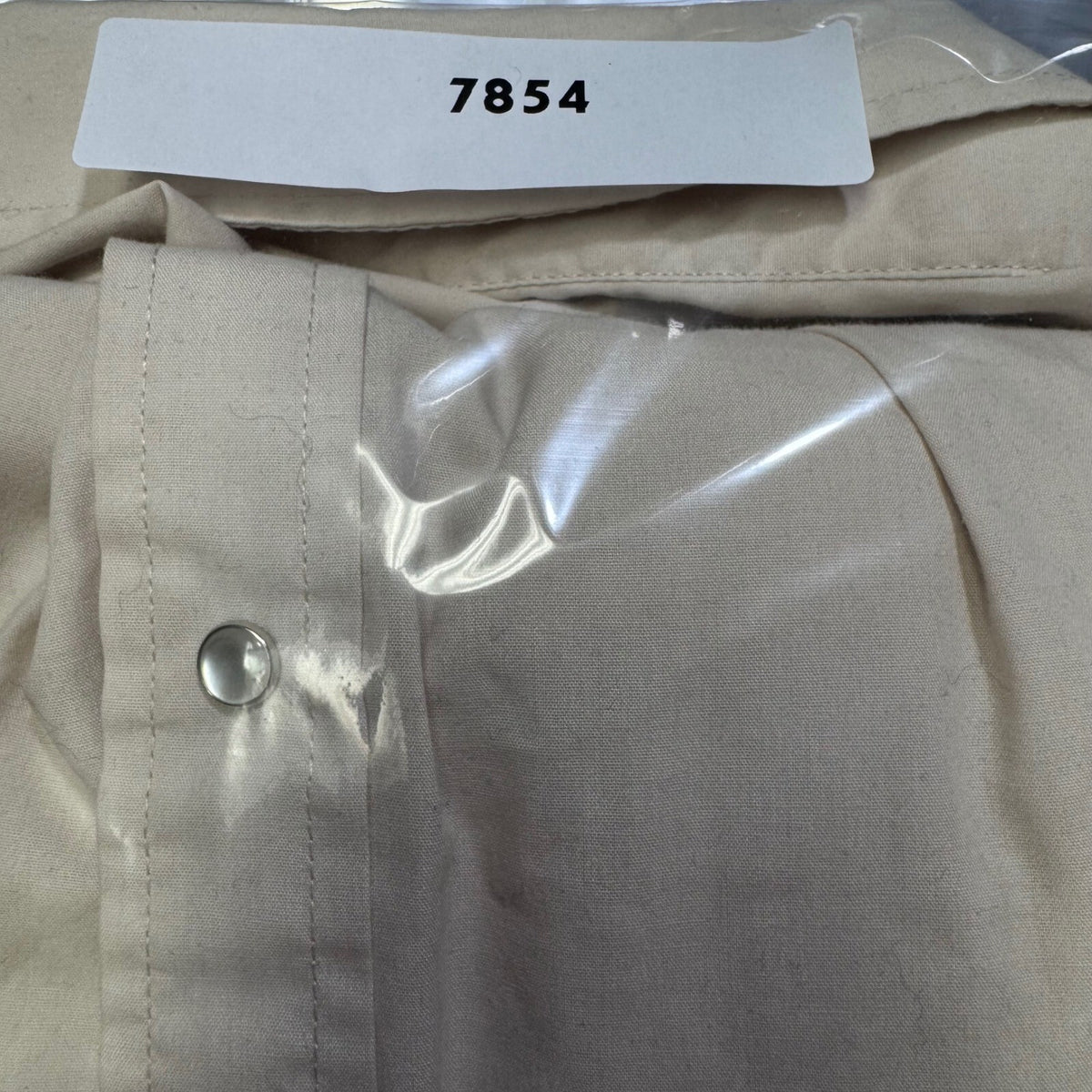 Sheplers Western Snap Front Long Sleeve Shirt Cream Pearl Snaps Size 17-33