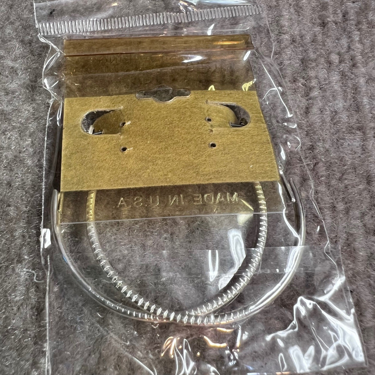 Unbranded Hoop Earrings Silver Textured Large Hypoallergenic Classic