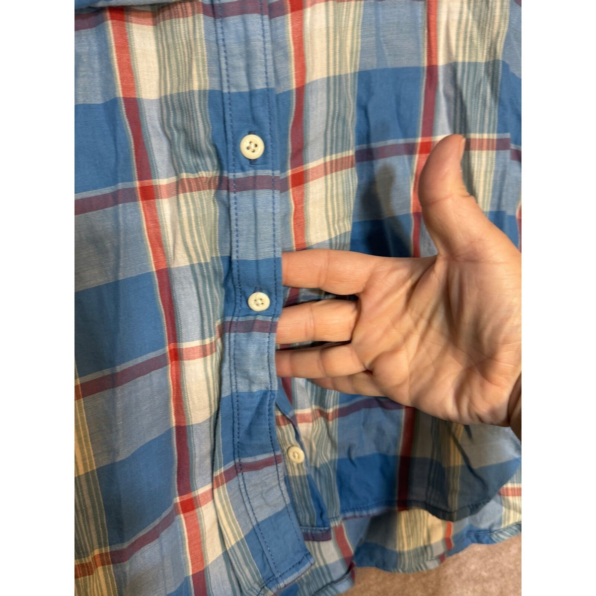Denim & Supply Ralph Lauren Plaid Shirt Womens Large Blue Utility Workwear