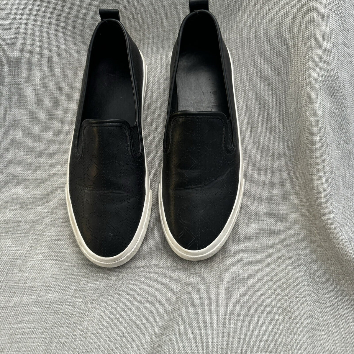 CK Calvin Klein Shoe Valette Women's Skater-Style Slip On Sneaks Black Size 7