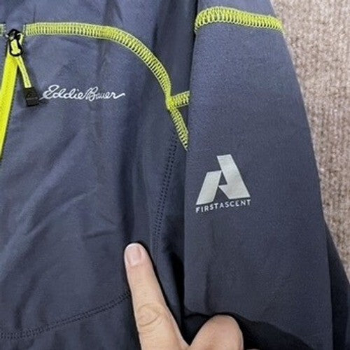 Eddie Bauer First Ascent Windbreaker Jacket Mens M Blue Yellow Lightweight