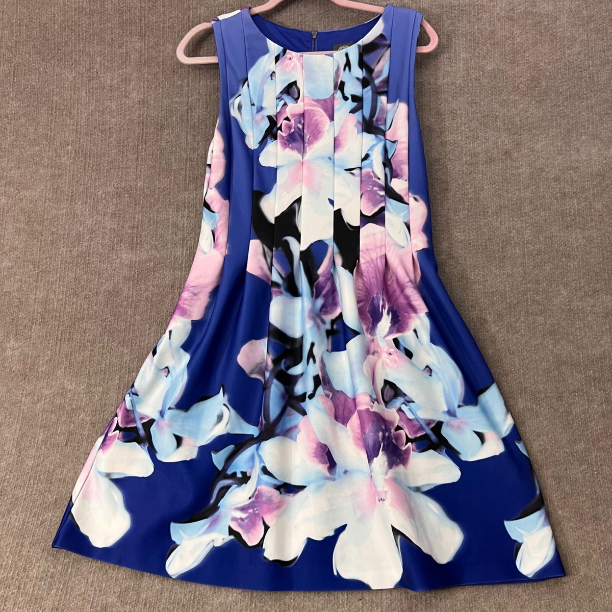 Vince Camuto Floral Print Sz 12 Sleeveless Dress Fit and Flare Cocktail Party