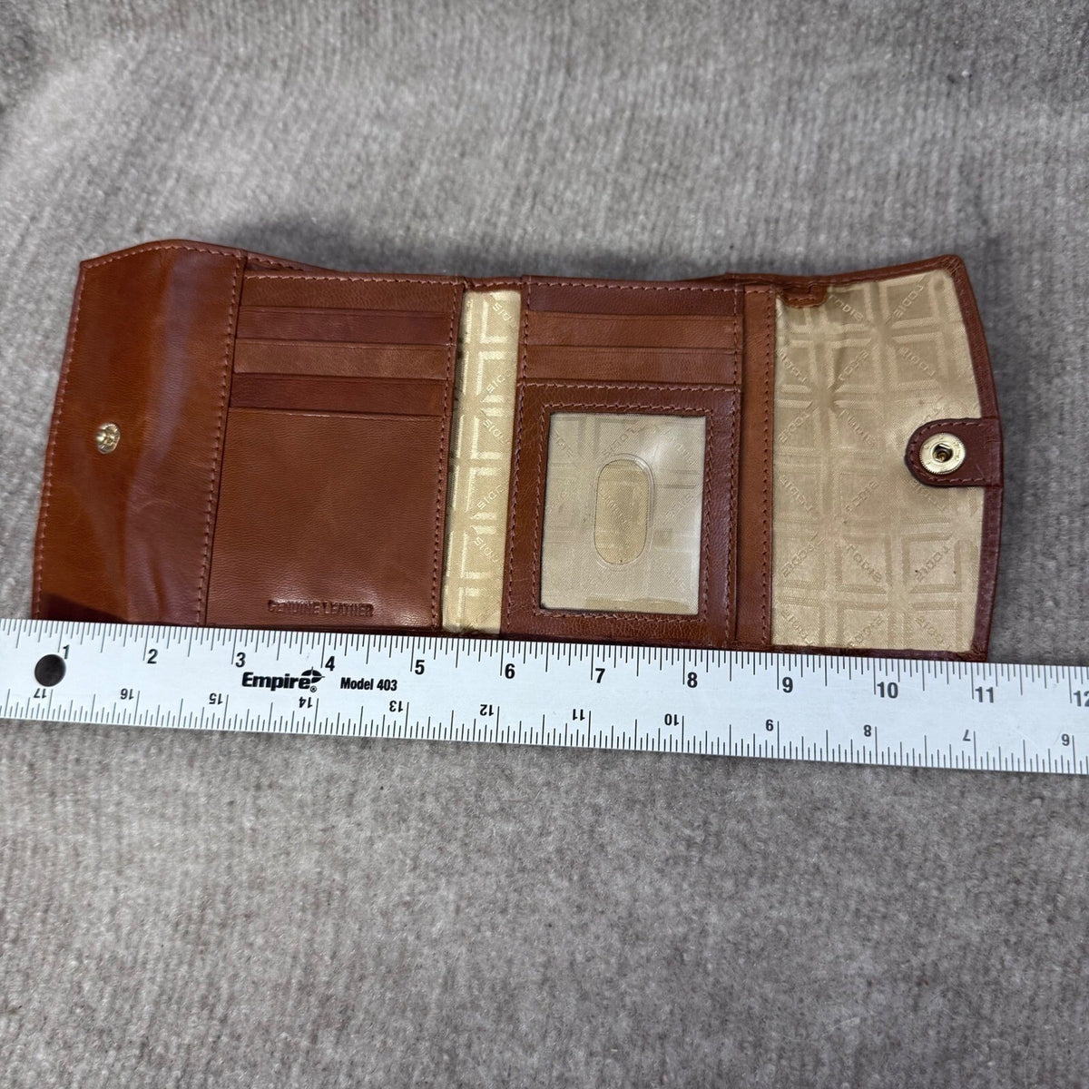 Lodis Leather Trifold Wallet Womens Brown Compact Minimalist Classic