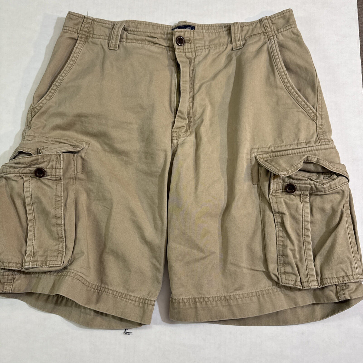 Bass Cargo Short Men 36x10 Khaki Casual Walking Cotton Preppy