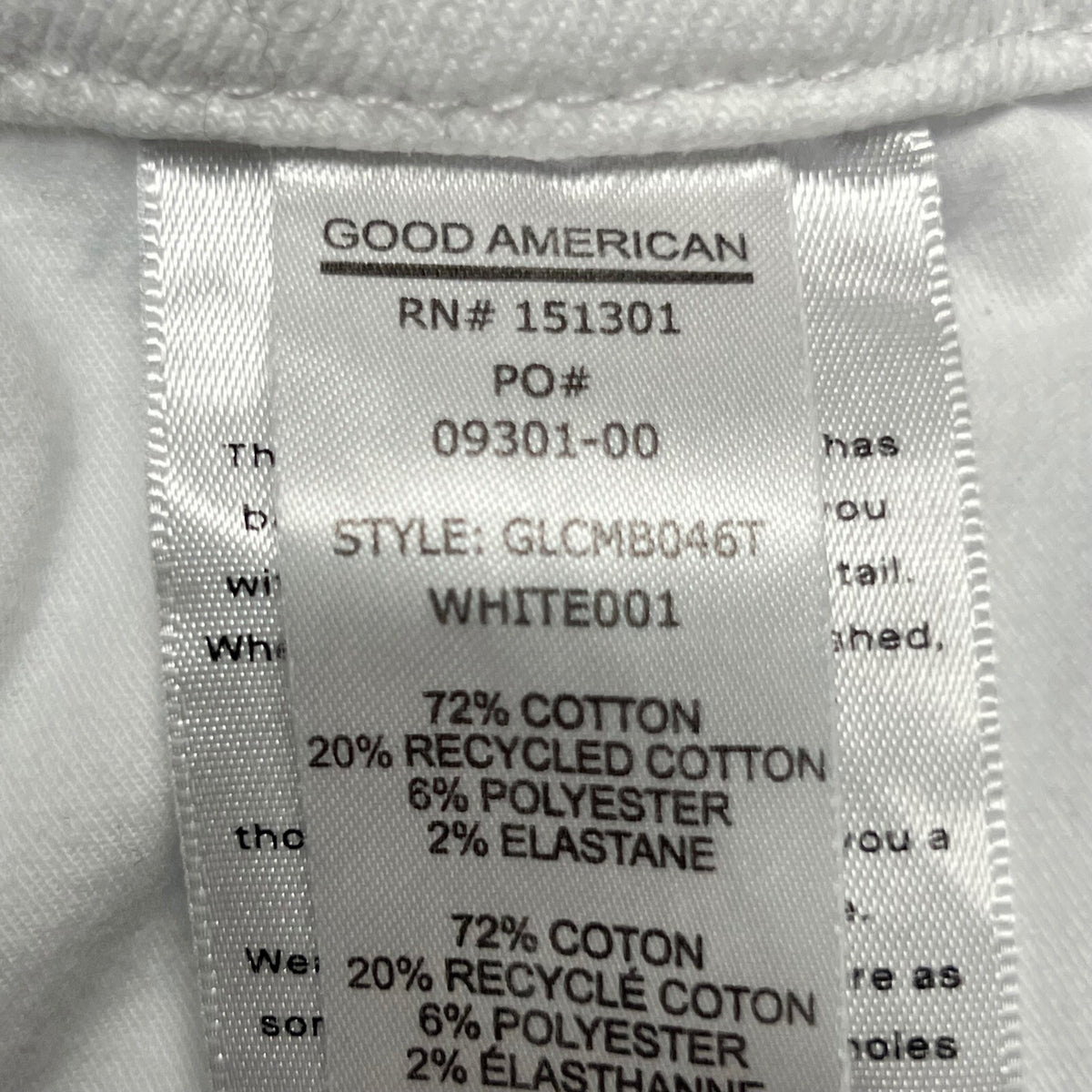 Good American Good Legs High Rise Flare Jeans White Stretch Denim Size 16