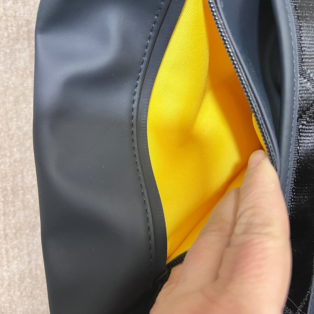 Hunter Target Rubber Backpack Navy Blue Water Resistant Unisex Adjustable Straps