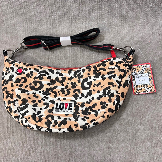 Brighton Spotted Love Swing Bag Leopard Print Heart Crossbody Shoulder Bag
