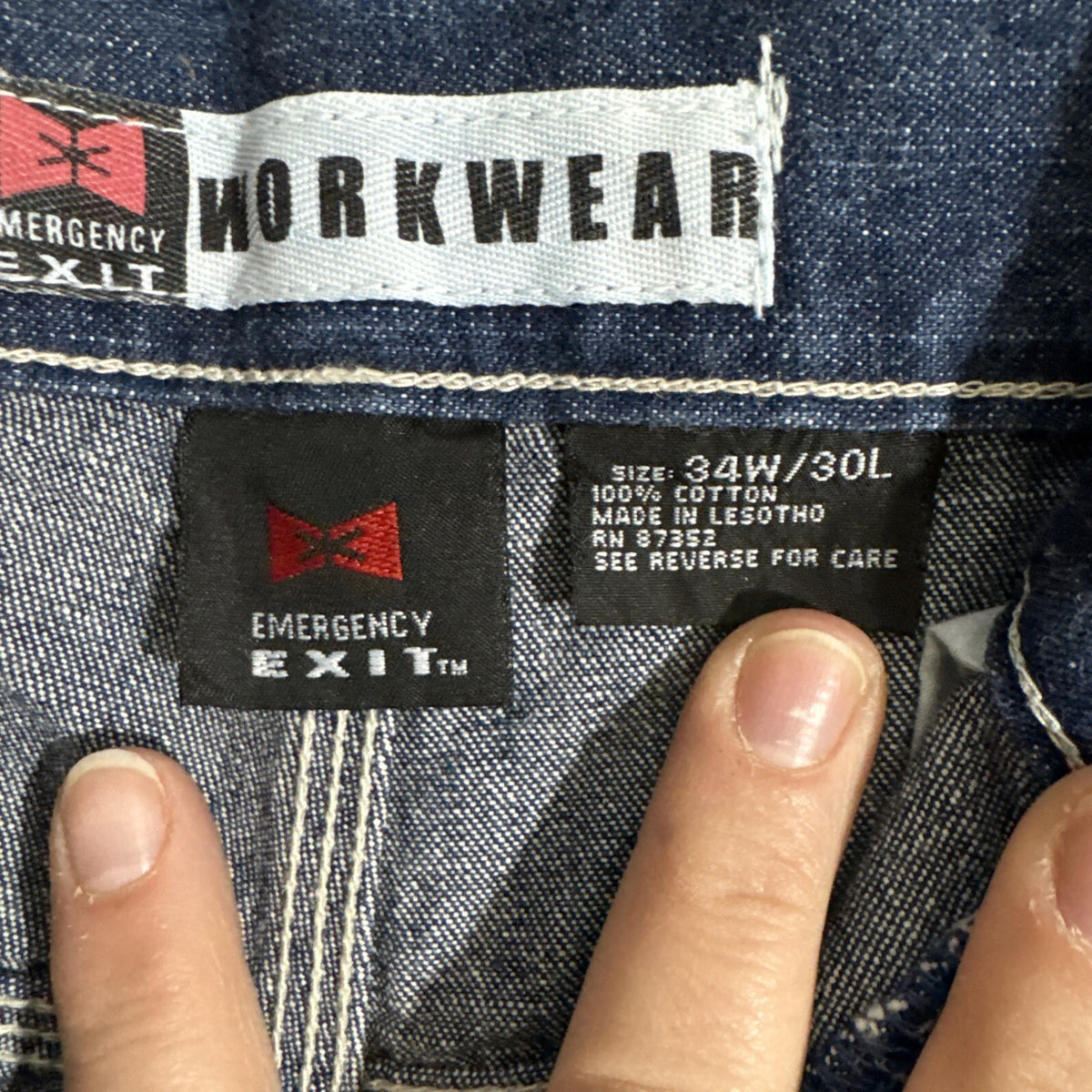 NWT Emergency Exit Carpenter Pocket Jeans Denim Workwear 32 W 28L