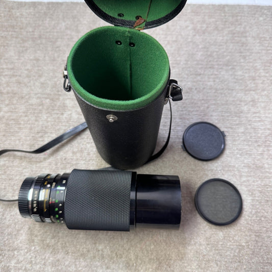 Vintage Soligor C/D Zoom Macro 75-250mm f4.5 MC Lens 62mm Hoya Filter PK Case