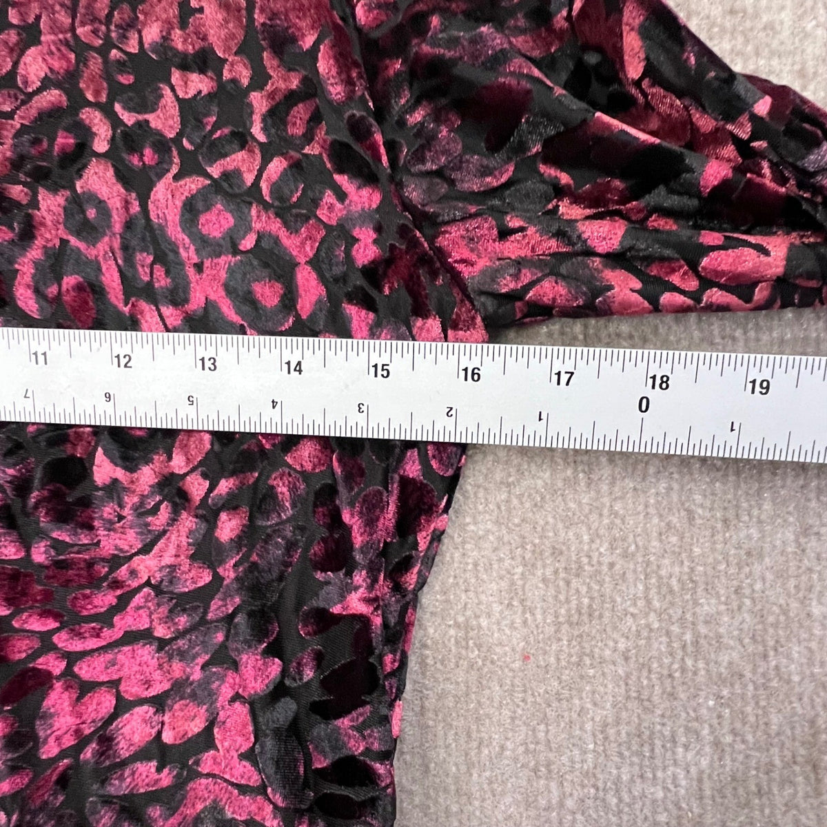 Venus Velvet Top Long Sleeve Purple Black Burnout Leopard Print Blouse S
