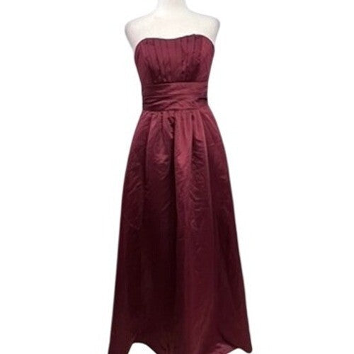 Evening Gown Women's Size 4 Burgundy Strapless David's Bridal Prom Bridesmaid
