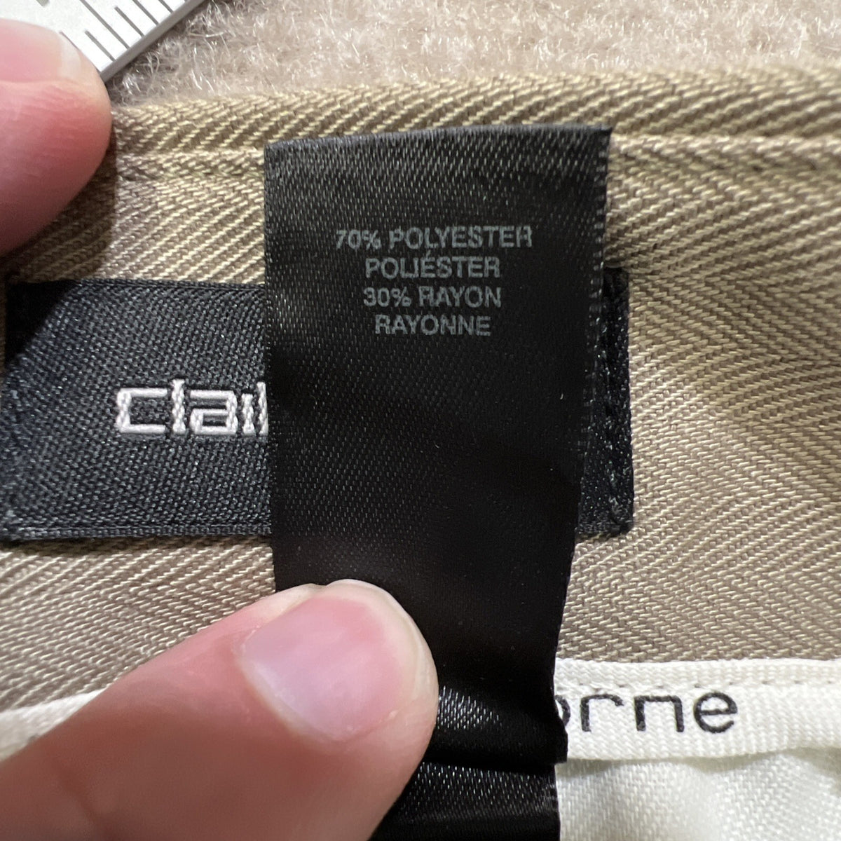 New LIZ CLAIBORNE Elements Men Cuffed Beige Pleated Pants W 34 x L 34